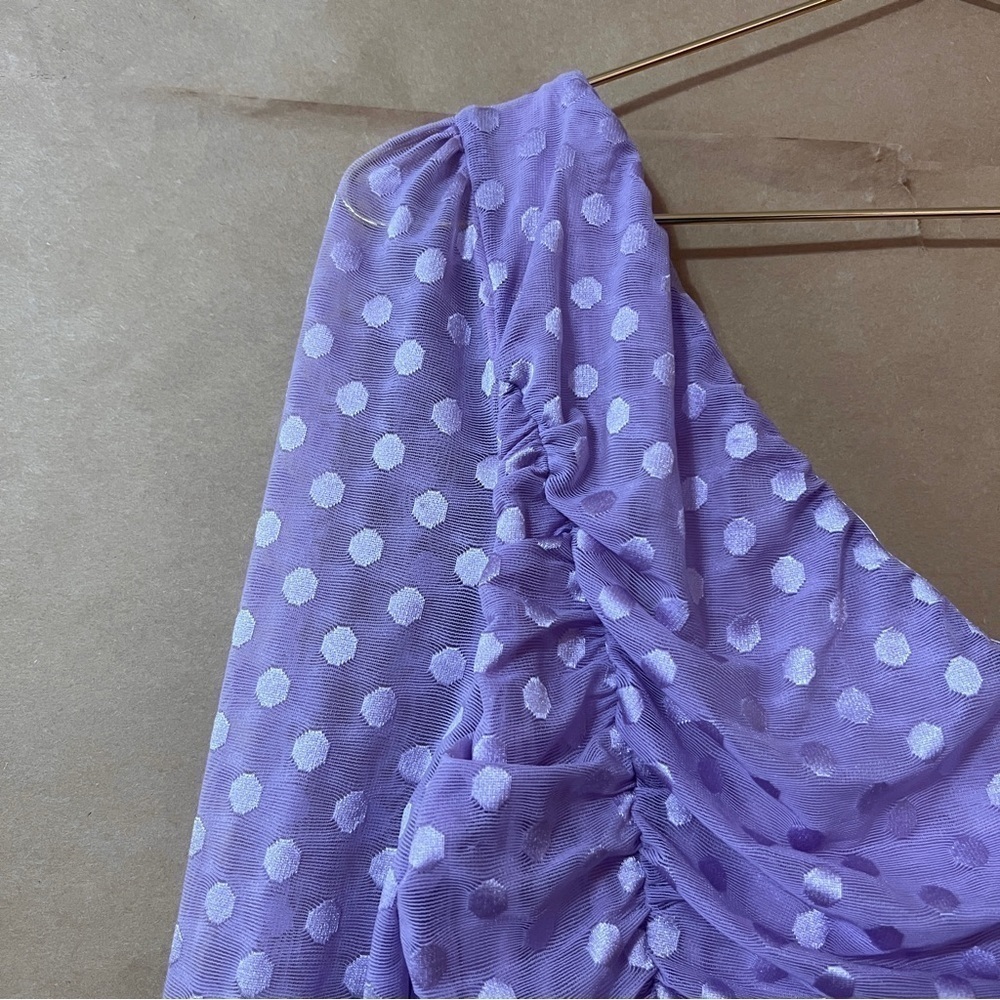 Majorelle | Karissa Mini Dress One Shoulder Ruffle Ruched Amethyst Purple Size M - Picture 12 of 15